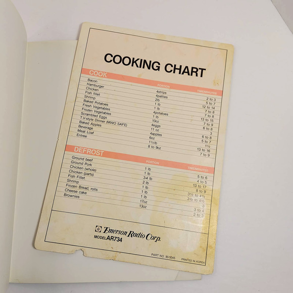 Vintage Microwave Cookbooks Lot of 2 Magic of Cook Book and Emerson Cooking 80s - Picture 9 of 12